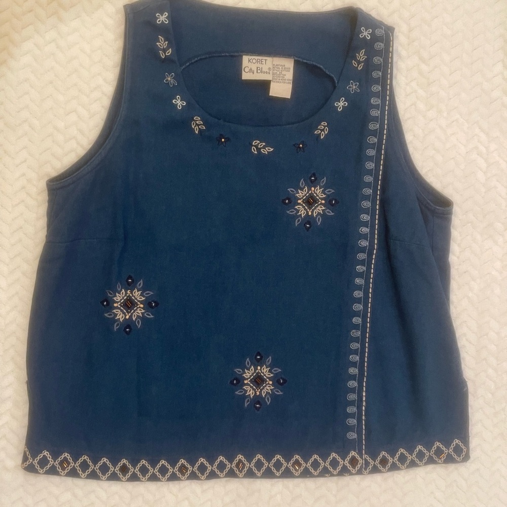 Koret Navy Embroidered Women's Blouse